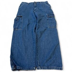 Levi's '94 Baggy Wide Leg Cargo Jeans Women's Size 32 Blue Denim Goth Rave 90s